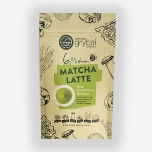 6 Grybų Matcha latte su grybų ekstraktais