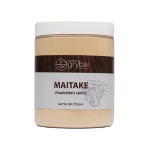 Džiovintų Maitake grybų milteliai (Lt. Kuokštinis sėdis / Lot. Grifola frondosa)