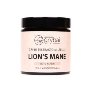 Lion's mane grybų ekstrakto milteliai 40 g. Grybų ekstraktai, jūsų gerai savijautai palaikyti! - Maisto papildas