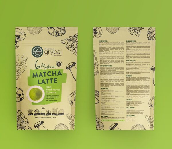 6 Grybų Matcha latte su grybų ekstraktais - Image 2